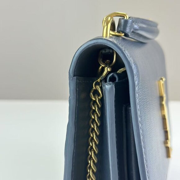 Saint Laurent Grey Leather Small Sunset Top Handle Bag Shoulder Bag Crossbody - Picture 8 of 8